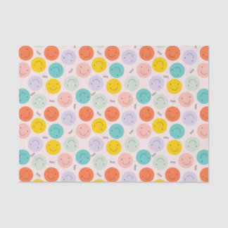 Colorful Smilling Happy Face Pattern Tissuepapier