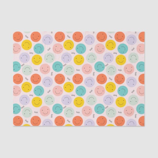 Colorful Smilling Happy Face Pattern Tissuepapier (Voorkant)
