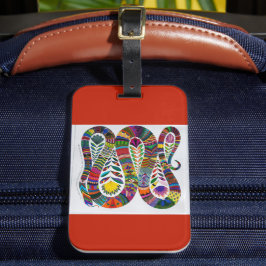 Colorful Snake AcrylBagagelabel Bagagelabel