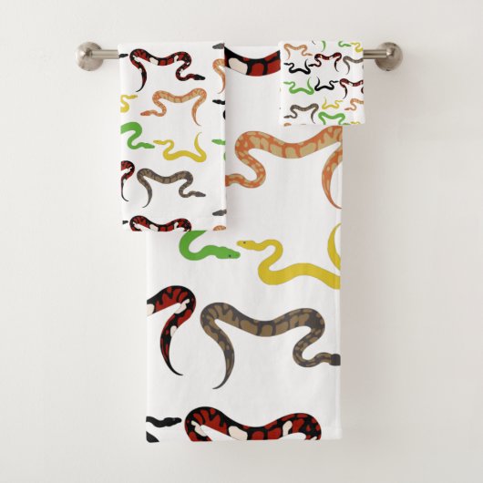 Colorful Snakes Python Reptile Patroon Bad Handdoek (Insitu)