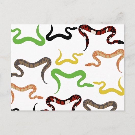 Colorful Snakes Python Reptile Patroon Feestdagenkaart (Voorkant)