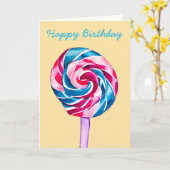 Colorful snoep lolly waterverf art. kaart (Gele Bloem)