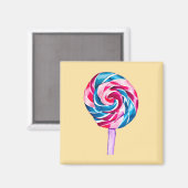 Colorful snoep lolly waterverf art. magneet (Voorkant / Achterkant)