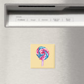 Colorful snoep lolly waterverf art. magneet (Insitu (Vaatwasser))