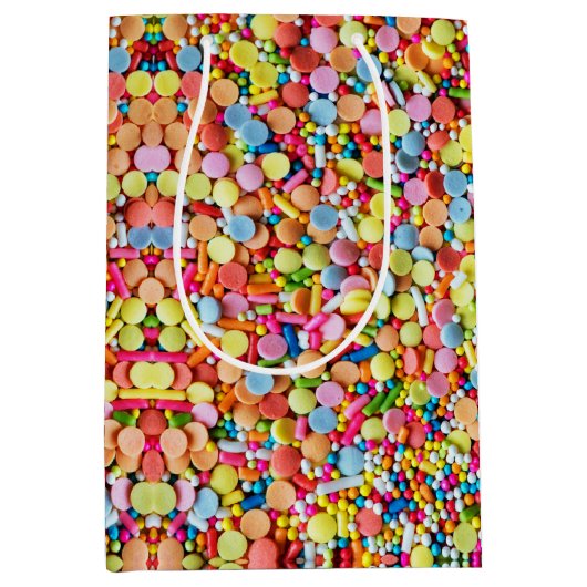 Colorful Snoep Sprinkles Confetti Jimmies Medium Cadeauzakje (Voorkant)