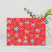 Colorful Snowflake Pattern Christmas Party Invitat Kaart (Staand voorkant)