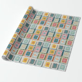 Colorful Snowflakes on Pastel Patchwork Cadeaupapier (Uitgerold)