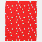 Colorful Snowflakes Red Blanket Fleece Deken (Voorkant)