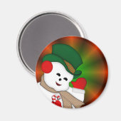 Colorful Snowman-kerstnetten Magneet (Voorkant / Achterkant)