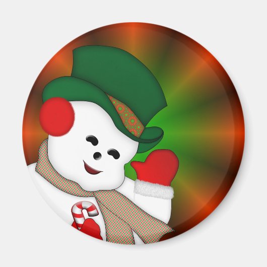 Colorful Snowman-kerstnetten Magneet (Voorkant)