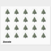 Colorful Snowy-kerstboom Ronde Sticker (Vel)