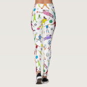 Colorful Soccer Players Patroon Leggings (Achterkant)