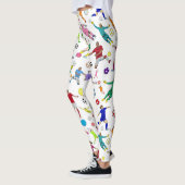 Colorful Soccer Players Patroon Leggings (Links)