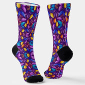 Colorful socks with intricate, symmetrical pattern sokken (Gebogen)