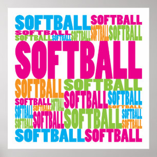 Colorful Softball Poster