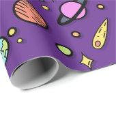 Colorful Space Doodle Wrapping Paper | Planets Cadeaupapier (Rol Hoek)
