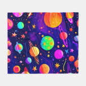 Colorful Space Patroon Fleece Deken (Voorkant (Horizontaal))