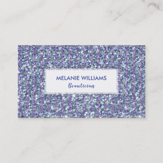 Colorful Sparking Faux Glitter Visitekaartje (Voorkant)