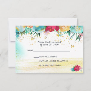Colorful Sparkle Glitter RSVP Kaartje