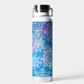 Colorful Sparkly Snowflakes Waterfles (Achterkant)