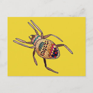 Colorful Spider arachnid art Briefkaart