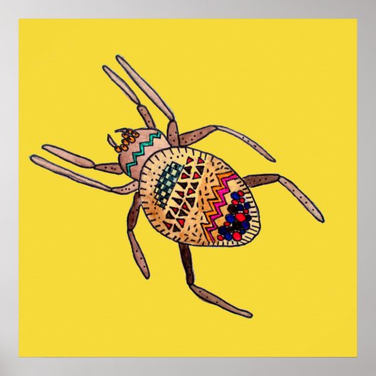 Colorful Spider arachnid art Poster (Voorkant)