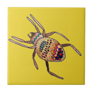 Colorful Spider arachnid art Tegeltje