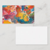 Colorful Spilled Paint Abstract Poster Visitekaartje (Voorkant / Achterkant)