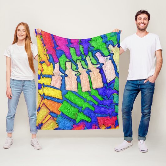 Colorful Spine Art Fleece Blanket Deken (In situ)