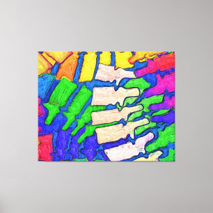 Colorful Spine Art Wrapped Canvas Afdruk