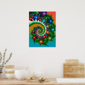 Colorful Spinning Flowers Poster (Keuken)
