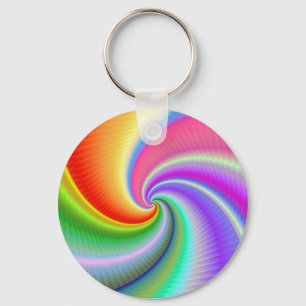 Colorful Spiral Fractal Keyring Sleutelhanger