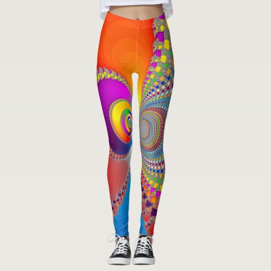 Colorful Spiral Fractal Leggings (Voorkant)