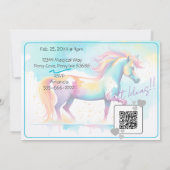 Colorful Spirit Pony 12 Anniversaire Invitation (Dos)