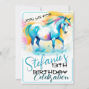 Colorful Spirit Pony 14 Anniversaire Invitation