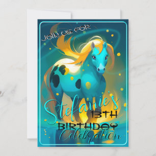 Colorful Spirit Pony 24 Anniversaire Invitation