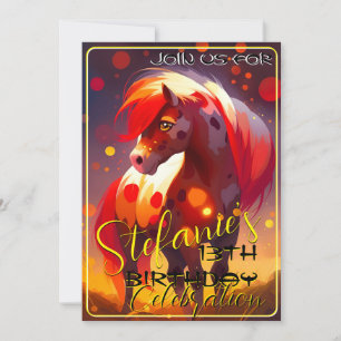 Colorful Spirit Pony 32 Anniversaire Invitation