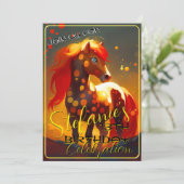 Colorful Spirit Pony 33 Anniversaire Invitation (Debout devant)