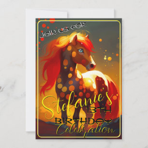 Colorful Spirit Pony 33 Anniversaire Invitation