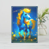 Colorful Spirit Pony 34 Anniversaire Invitation (Debout devant)