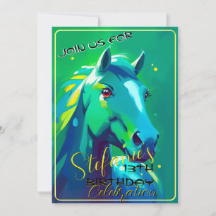 Colorful Spirit Pony 36 Anniversaire Invitation