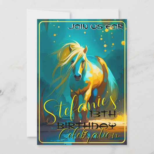 Colorful Spirit Pony 40 Anniversaire Invitation (Devant)