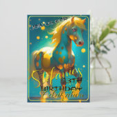 Colorful Spirit Pony 41 Anniversaire Invitation (Debout devant)