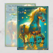 Colorful Spirit Pony 41 Anniversaire Invitation (Devant / Derrière)