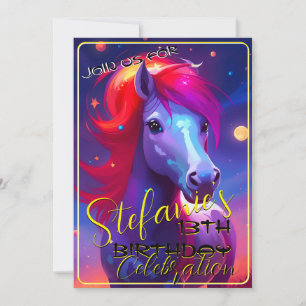 Colorful Spirit Pony 45 Anniversaire Invitation