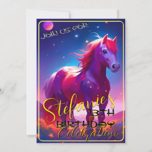 Colorful Spirit Pony 46 Anniversaire Invitation
