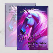 Colorful Spirit Pony 60 Anniversaire Invitation (Devant / Derrière)