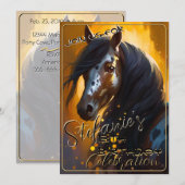 Colorful Spirit Pony 64 Anniversaire Invitation (Devant / Derrière)