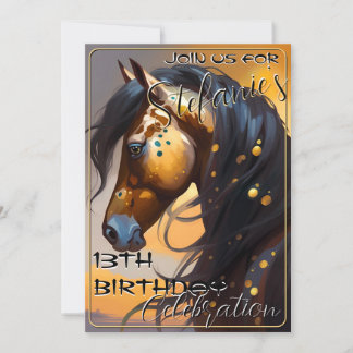 Colorful Spirit Pony 67 Anniversaire Invitation