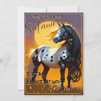 Colorful Spirit Pony 68 Anniversaire Invitation